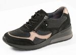 Waldl&auml;ufer, bequeme Damen-Sneaker, Weite H, mit herausnehmbarem Fu&szlig;bett SCHWARZ-BRONZE