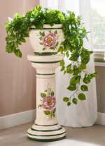 S&auml;ule mit &Uuml;bertopf aus hochwertiger Keramik 