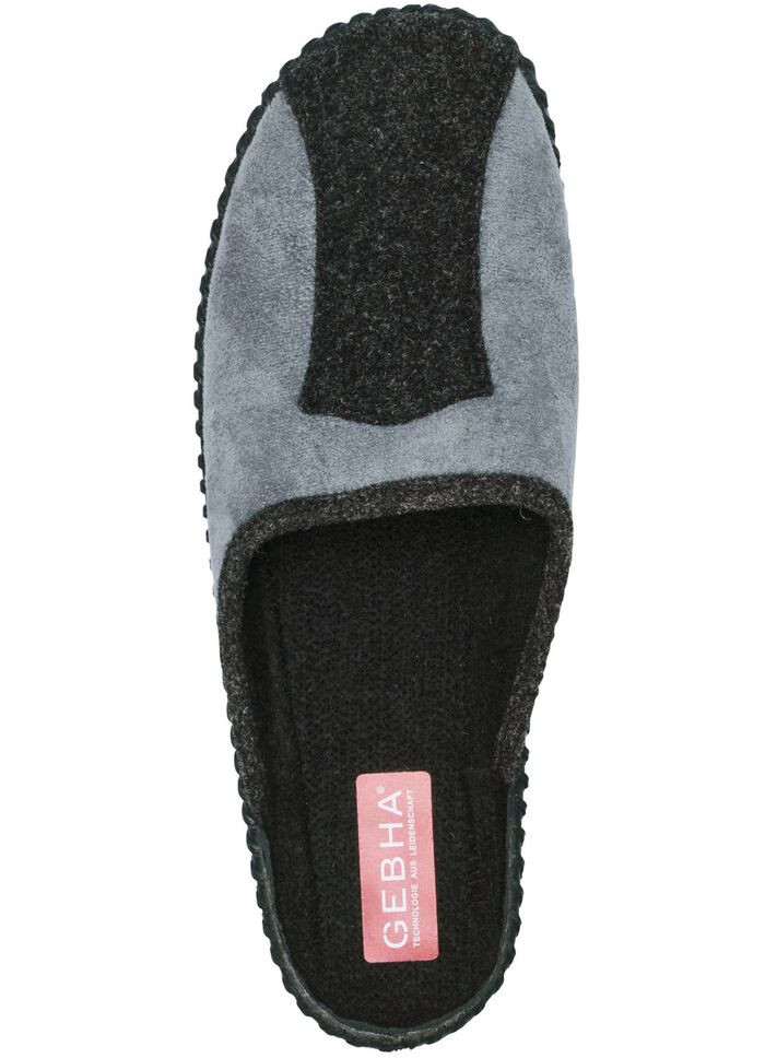 Pantoffel aus weichem Veloursmaterial ANTHRAZIT-GRAU