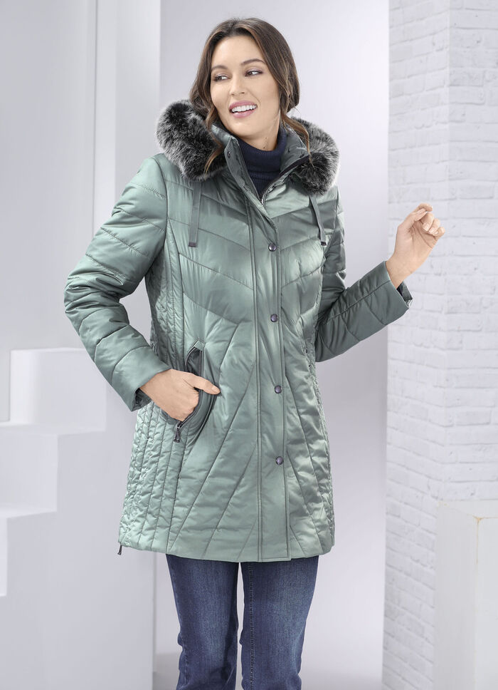 Jacke mit abnehmbarem Kunstpelz-Besatz 