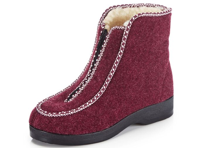 Warme Damen-Hausschuhe, Weite H, mit Rei&szlig;verschluss 