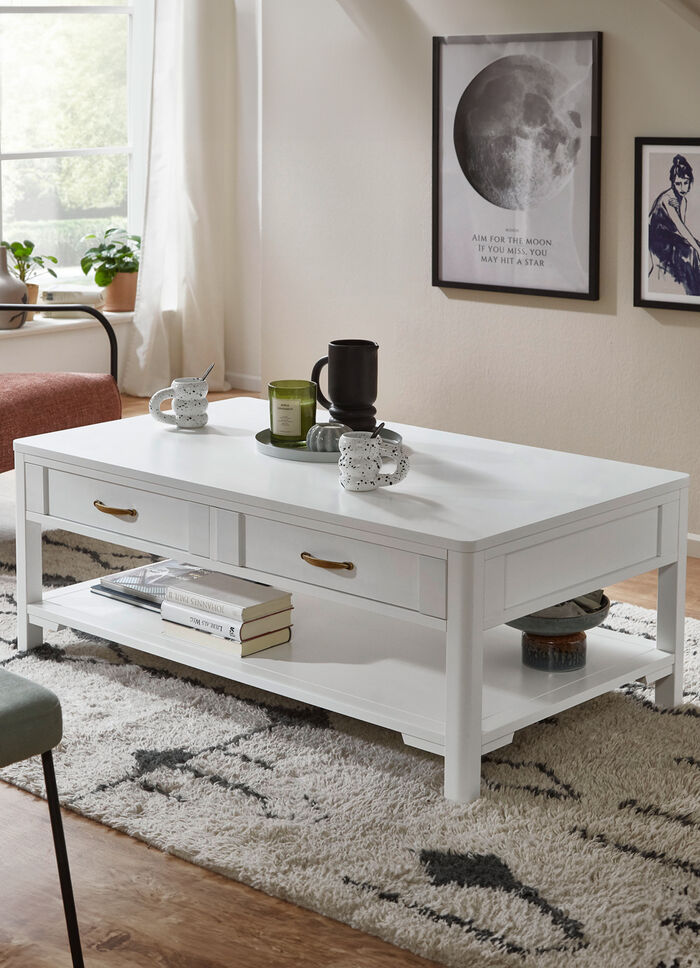 Edler Couchtisch im used-Look WEISS