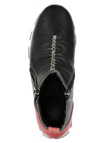 Gemini, trendige Damen-Boots, Weite G, mit herausnehmbarem Fußbett SCHWARZ-ROT