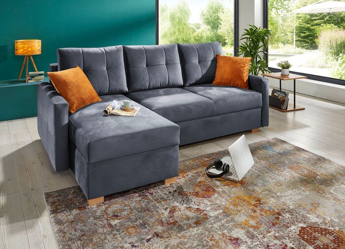 Polsterecke mit Bettfunktion ANTHRAZIT