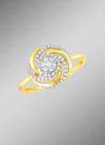 Interessanter Damenring mit 7 Brillanten und 49 Diamanten 