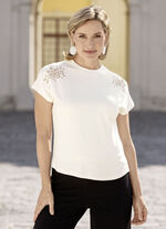 Shirt mit T&uuml;lleinsatz an der Schulterpartie 