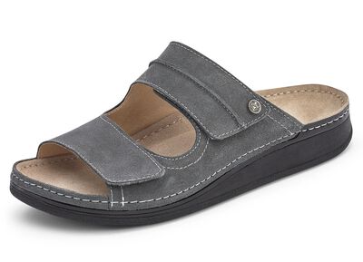 Mubb, bequeme Herren-Pantoletten, Weite H, mit Klettverschluss 