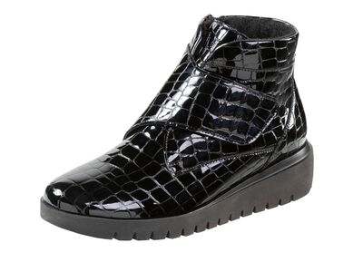 Waldl&auml;ufer Bootie aus krokogepr&auml;gtem Lackleder 