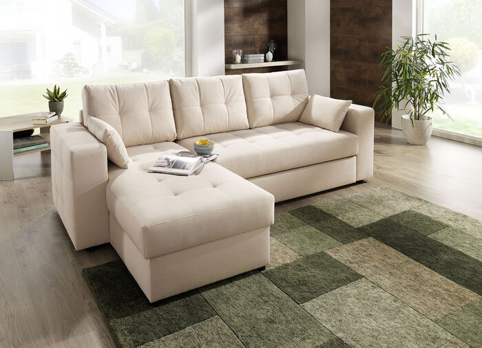 Polstermöbel mit Bettfunktion BEIGE