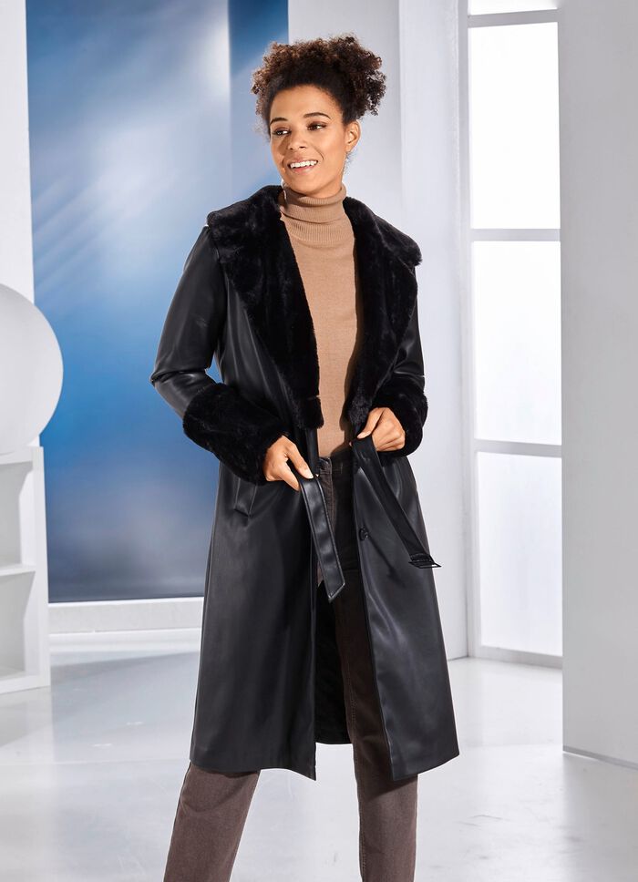 Mantel aus Nappaleder-Imitat 