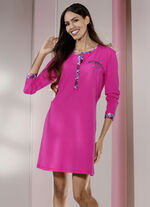 Zweierpack Nachthemden mit platziertem Druck und langer Knopfleiste 