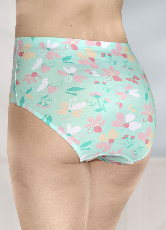 Viererpack Slips mit farbharmonischem Floraldessin 