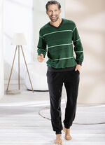 Frottier-Schlafanzug mit V-Ausschnitt und Bündchenabschlüssen 