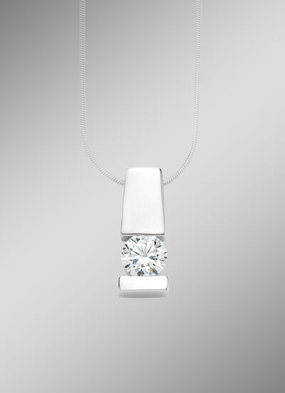 Edler Anhänger in Weißgold mit Brillant 