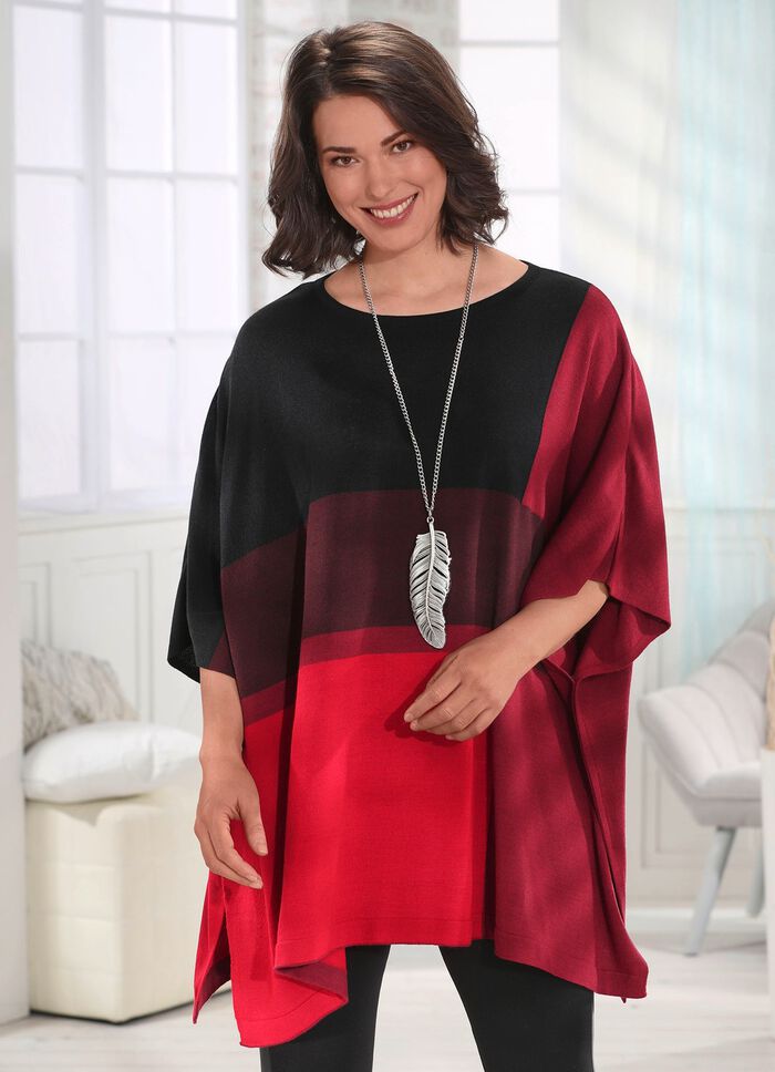 Poncho-Pullover in Feinstrick 