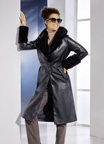 Mantel aus Nappaleder-Imitat 