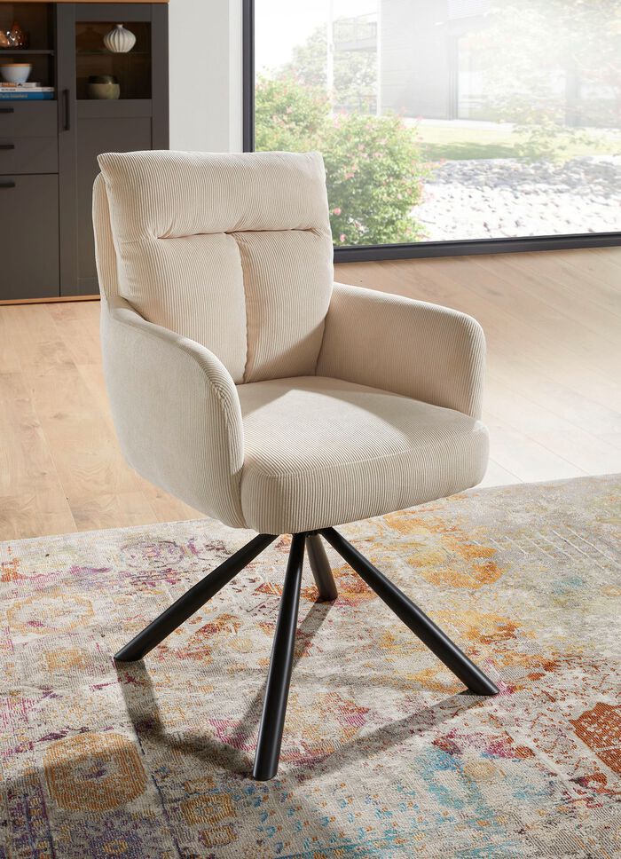 2er-Set Armlehnenst&uuml;hle in XXL-Sitzbreite CREME