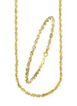 Stilvolle Kordelketten-Garnitur aus Gold 585/- fein 