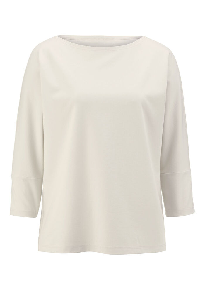 Shirt mit rundem Halsausschnitt BEIGE