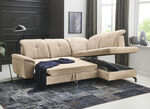 Moderne Polsterecke mit Bettfunktion und Bettkasten BEIGE