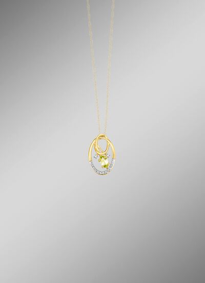 Anh&auml;nger mit Brillanten und Peridot 
