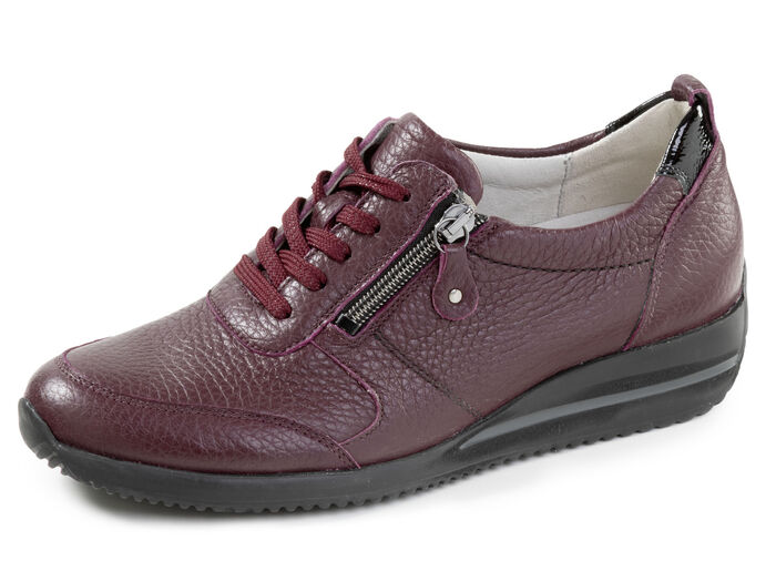 Waldläufer, leichte Damen-Sneaker, Weite H, mit herausnehmbarem Fußbett BORDEAUX