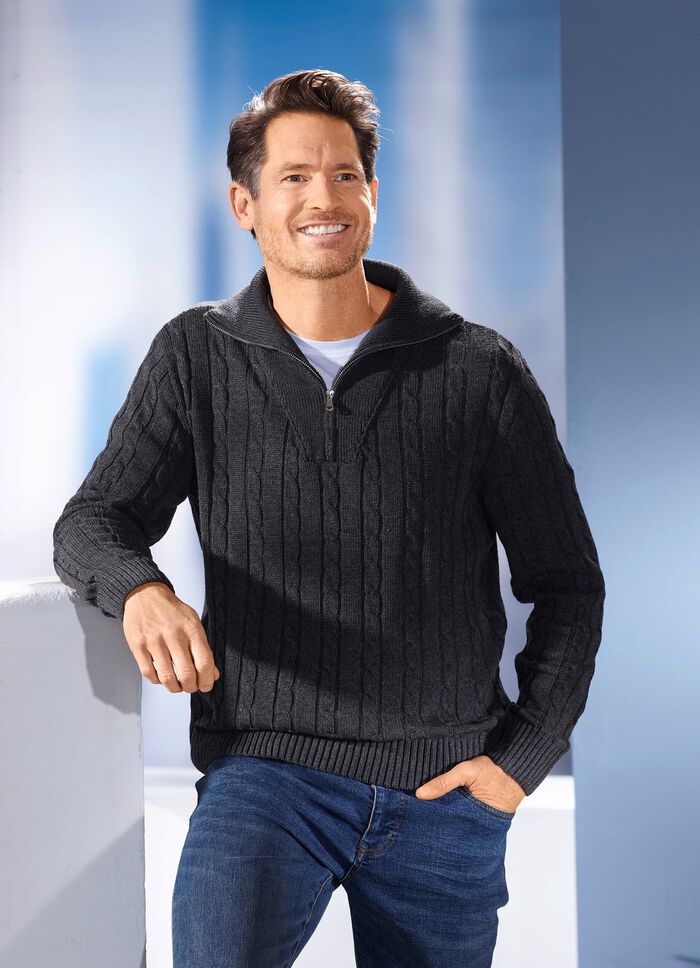 Troyer mit kurzem Rei&szlig;verschluss in 5 Farben 