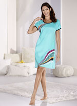 Zweierpack Nachthemden, kürzer geschnitten aus Baumwolle 1X TÜRKIS, 1X KORALLE