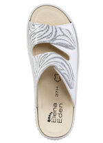 ELENA EDEN Pantolette mit teilweise schimmerndem Zebra-Druck PERLGRAU