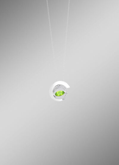 Anh&auml;nger mit echt Peridot und synth. Zirkonia 