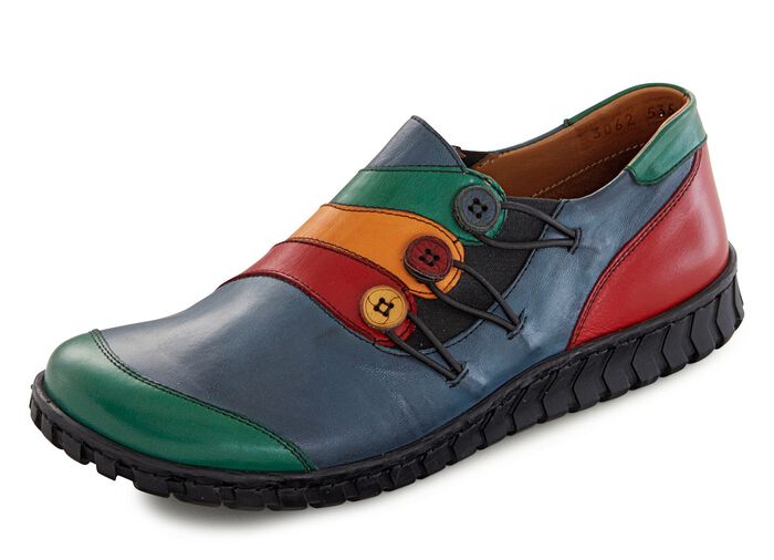 Gemini Slipper mit Zierkn&ouml;pfen JEANS-BUNT