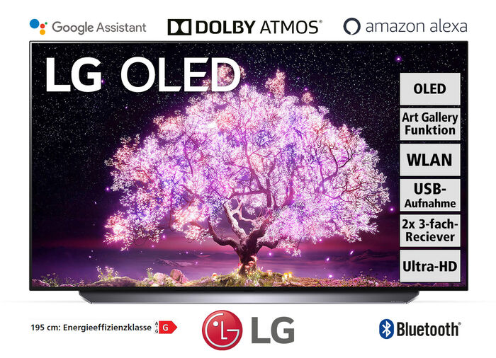 LG 4K-OLED-Fernseher mit 2 integrierten 3-fach-HD-Receivern 