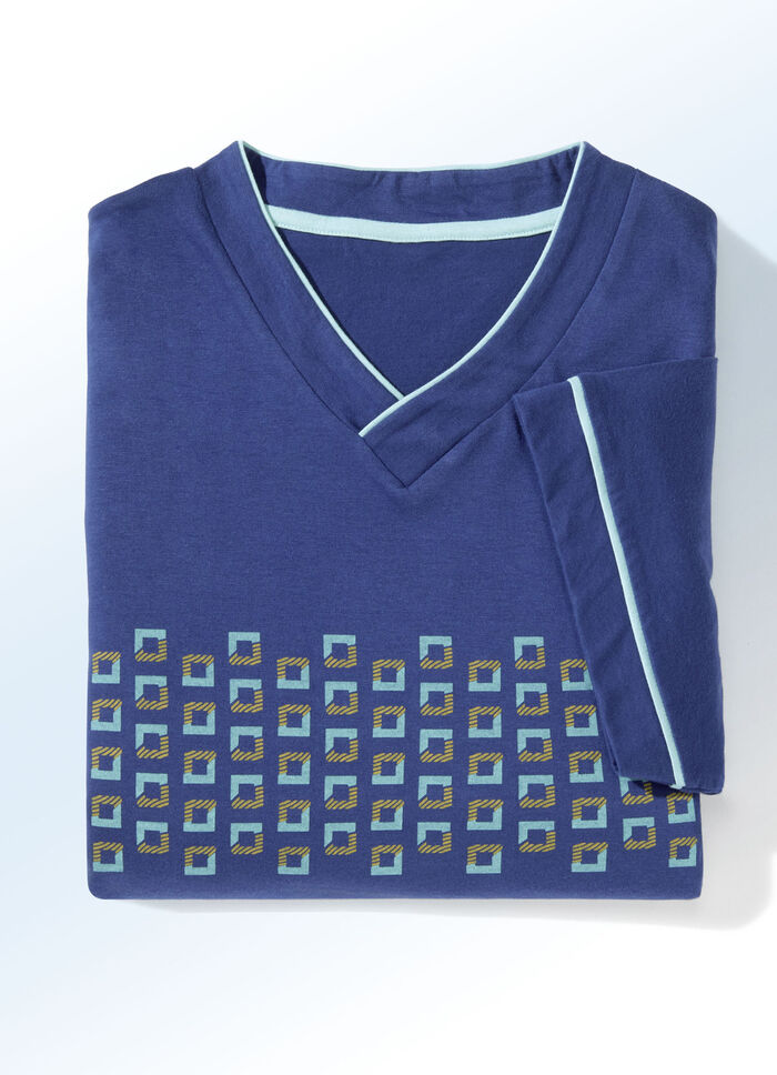 Zweierpack Nachthemden mit V-Ausschnitt und Seitenschlitzen 