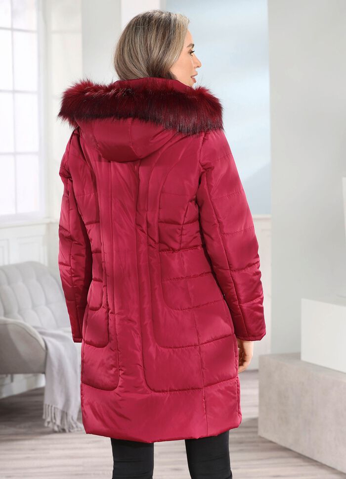 Kurzmantel mit 2-Wege-Reißverschluss KARMINROT