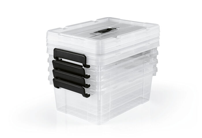 Transparente Aufbewahrungsboxen mit Tragegriff, 8-teilig 