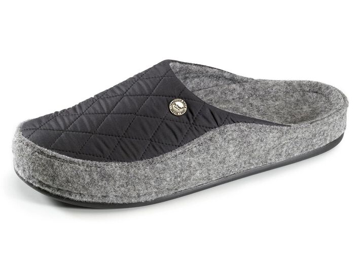 Pantoffel mit anatomisch geformten Fu&szlig;bett SCHWARZ-GRAU