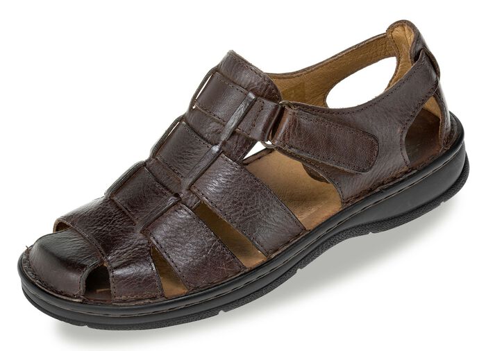 Gemini, klassische Herren-Sandalen, mit Klettverschluss KASTANIE
