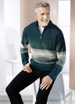 Troyer mit Stehkragen in 2 Farben PETROL-ECRU