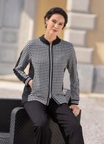 Blusenjacke mit Hahnentritt-Dessin 
