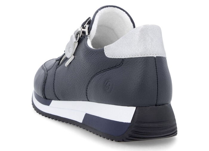 Remonte Schnür-Sneaker mit silberfarben schimmerndem Kontrast-Besatz MARINE