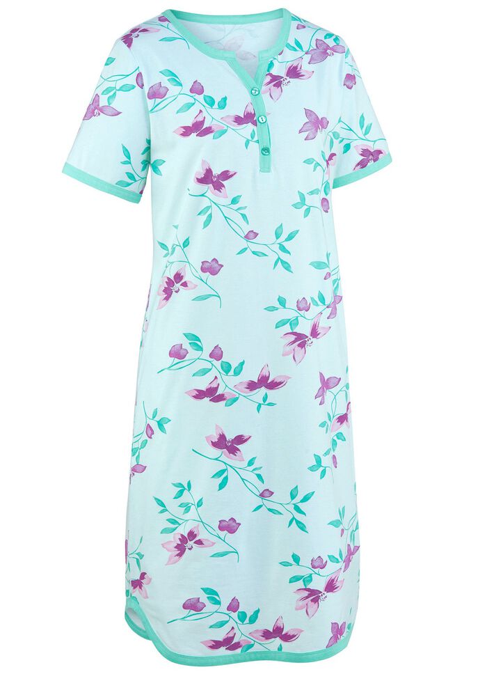 Zweierpack Nachthemden, Knielang mit Knopfleiste und kurzen &Auml;rmeln 