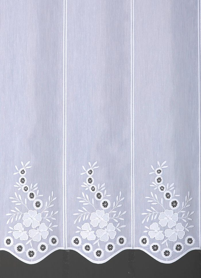 Bestickter Kurzstore mit gebogtem Abschluss 