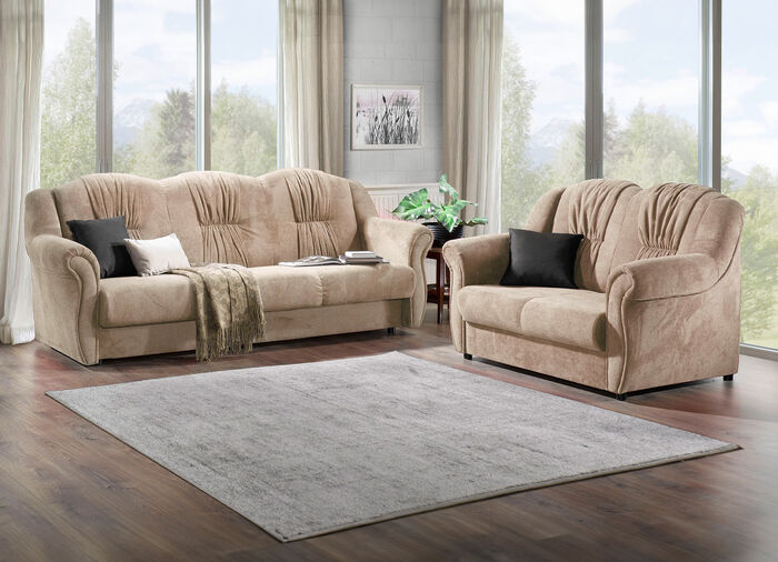 Frei im Raum aufstellbare Polstermöbel mit Federkern BEIGE