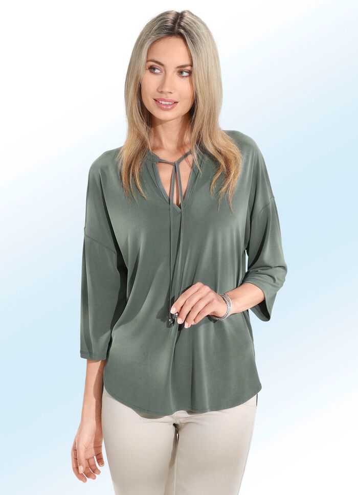 Shirt mit Bindeband  KHAKI