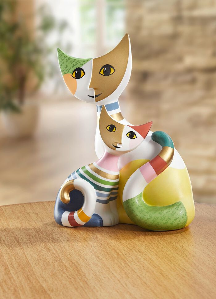 Katzenpaar aus hochwertigem Porzellan 