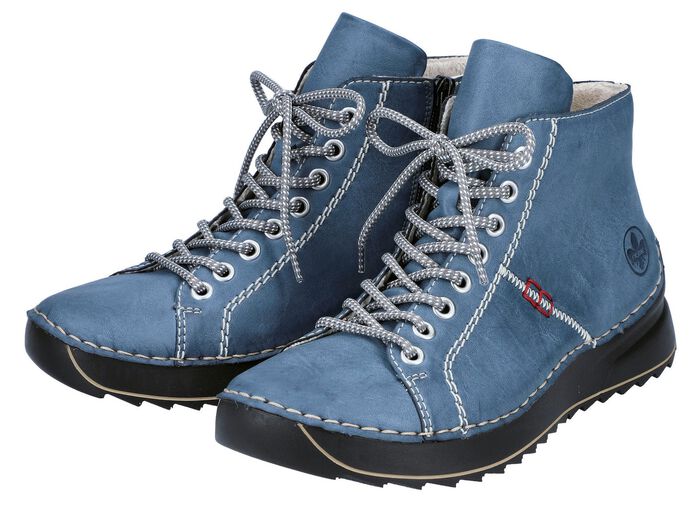 Rieker, sportive Damen-Boots, Winterschuhe, mit Rei&szlig;verschluss JEANSBLAU