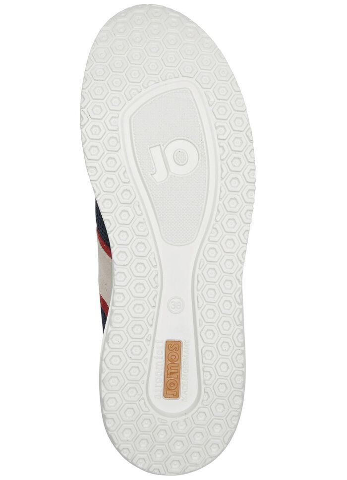 Schn&uuml;rschuh mit Netz-Optik RUBINROT-MARINE-ECRU