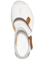Gemini Sandalette aus schattiertem Rind-Nappaleder WEISS-COGNAC