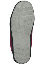 Atmungsaktive Damen-Hausschuhe, mit Reißverschluss BORDEAUX-SCHWARZ