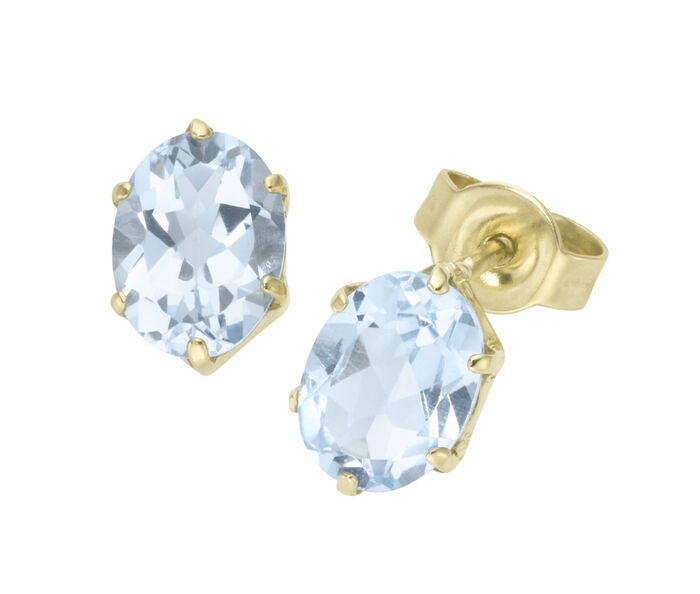 Schicke Ohrstecker mit echt Aquamarin 